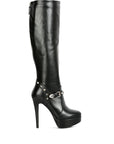 Nephele Silver Stud Stiletto Calf Boots