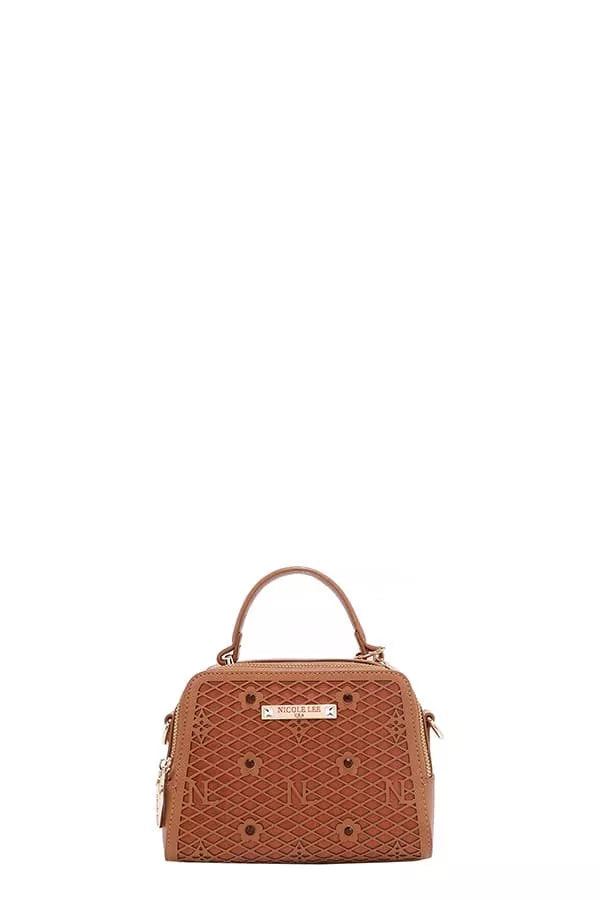 Nicole Lee USA Vegan Geometric Pattern Structured Handbag