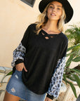 e Luna PLUS Animal Mixed Volume Sleeve Top