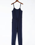Spaghetti Strap Jumpsuit with Pockets - Online Only