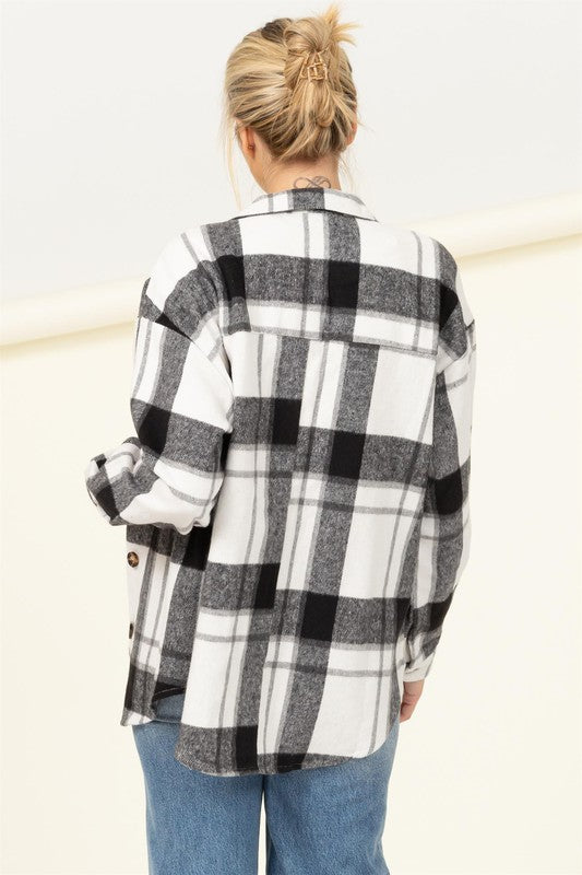 HYFVE Effortless Ease Plaid Print Shacket - Online Only