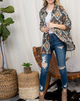 e Luna PLUS Fuzzy Aztec Button Down Shacket