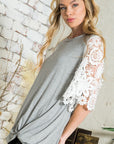 e Luna Lace Sleeves Top