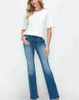 bytos Full Size Distressed High Rise Jeans with Pockets