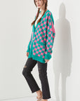 Jade By Jane Checkered Oversized Sweater