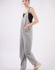 VERY J  Plunge Sleeveless Jumpsuit with Pockets