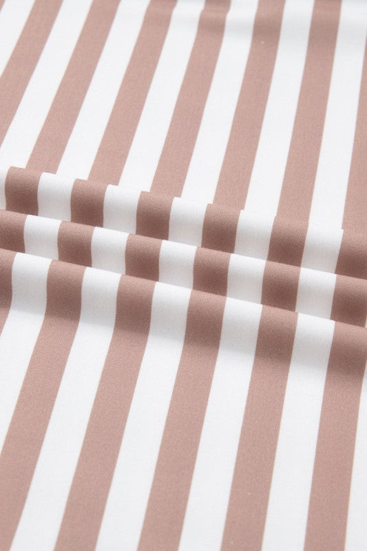 Plus Size Stripe Contrast Trim Pullover and Shorts