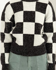 HYFVE Weekend Chills Checkered Long Sleeve Sweater