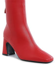 Neapolitan Faux Leather Square Toe Ankle Boots