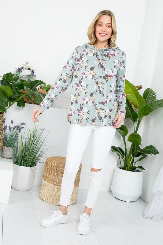 e Luna Plus Allover Floral Sweatshirt