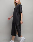 Vented Heavy Cotton Washed Dress