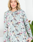 e Luna Plus Allover Floral Sweatshirt