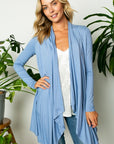 e Luna Solid Jersey Cascading Cardigan