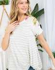 e Luna Floral Striped Mixed Top