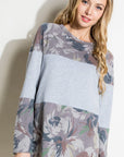 e Luna Floral Mixed Terry Tunic