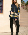 e Luna PLUS Plaid Mixed Hoodie Sweatshirt