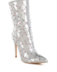 Echostage Rhinestones Embellished Metallic Boots