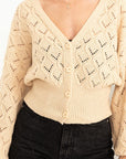 HYFVE Days Together Pointelle Sweater Cardigan