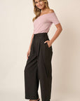 Mittoshop Deep Pleated High Waisted Wide Leg Pants