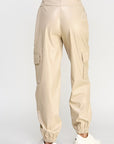 Relaxed Vegan Leather Cargo Pants