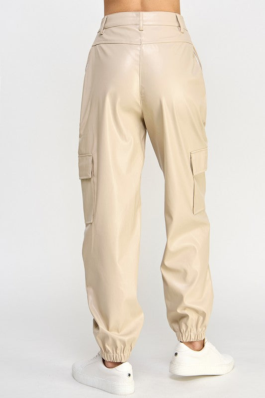 Sweet Generis Relaxed Vegan Leather Cargo Pants