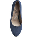 Kostur Denim Block Heel Pumps