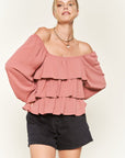 Jade by Jane Tiered Flounce Blouse PLUS