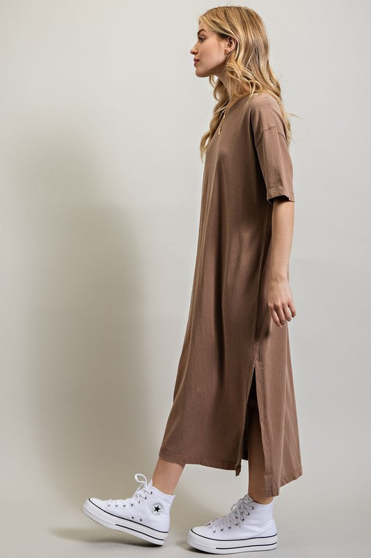 Vented Heavy Cotton Washed Dress