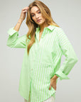 Davi & Dani Stripe Button Down Long Sleeve Shirt - Online Only