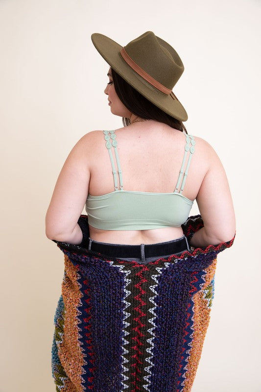Leto Accessories Boho Eye Lace Applique Bralette Plus Size