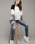 Leopard Print Color Block Top