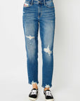 Judy Blue Full Size Distressed Slim Jeans