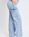 YMI Jeanswear High-Rise Straight Cargo Jeans