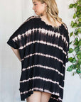 Jade By Jane Striped Tie Dye Round Neck Tunic Plus