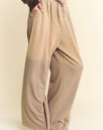 Davi & Dani Rhinestone Drawstring Wide Leg Pants