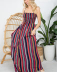 e Luna PLUS Striped Smocked Maxi Dress