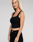 Zenana Cotton Square Neck Cropped Cami Top