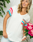 e Luna Multi Striped Boxy Top