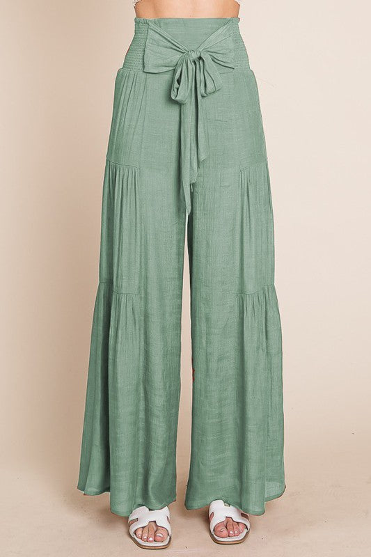 Jade By Jane Tie Front Ruched Pants