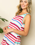 e Luna Multi Striped Tank Top