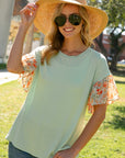 Solid Dizzy Floral Mixed Top - Online Only - My Pampered Life Seattle