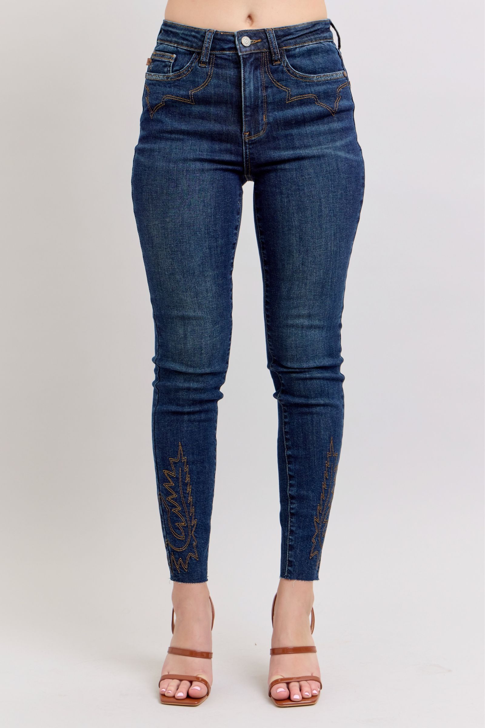 Judy Blue Full Size Embroidered High Rise Skinny Jeans Plus Size