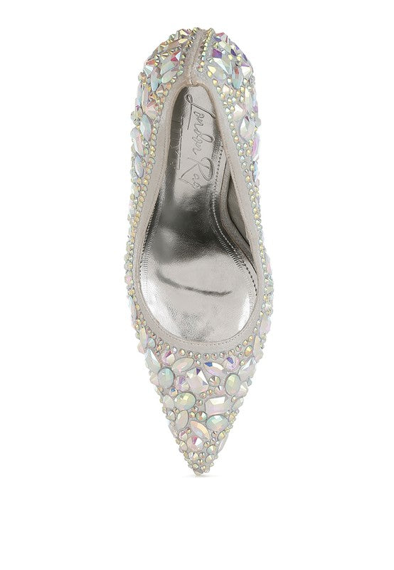 Iceout Diamante &amp; Rhinestone Embellishments Pumps