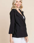 Culture Code Double Breasted Eyelet Jacket with Pockets