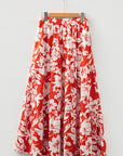 Floral Western High Split Maxi Skirt