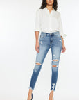 Kancan High Rise Frayed Ankle Skinny Jeans