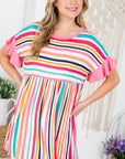 e Luna PLUS Striped Babydoll Tunic Top