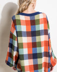 e Luna PLUS Multi Plaid Boxy Top