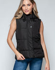 Snobbish Snap and Zip Closure Hooded Vest