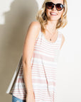 e Luna Striped Solid Mix Tank Top